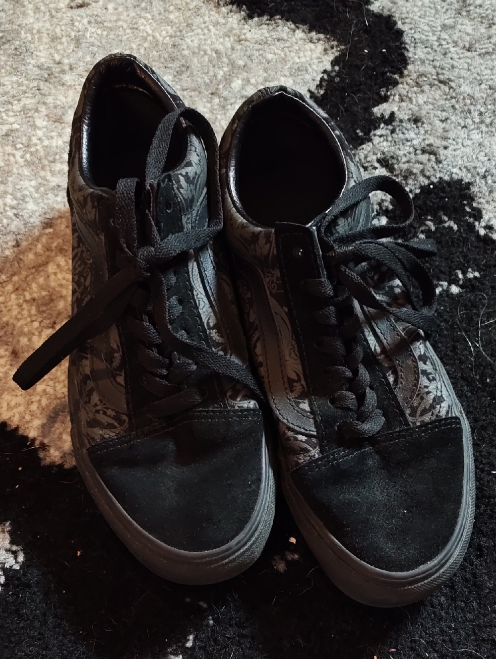 Vans Black Patterned Lace-Up Sneakers
